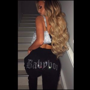 🖤 NWT BABYBOO Diamante Black Tracksuit Pant 🖤